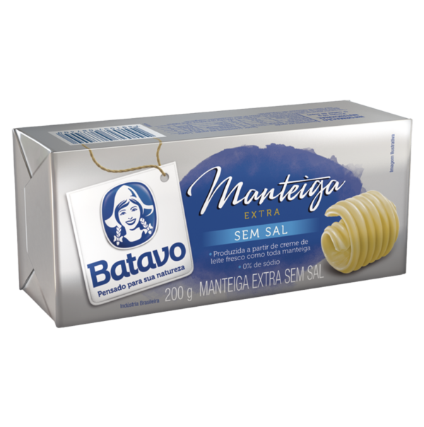 8691 Manteiga Extra sem Sal Tablete Batavo 200g