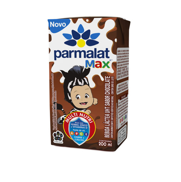 Bebida lactea UHT Chocolate Parmalatinho Max Zebra 200ml