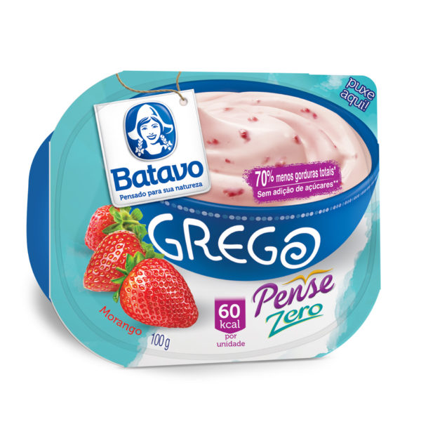 Iogurte Grego Morango Pense Zero 100g